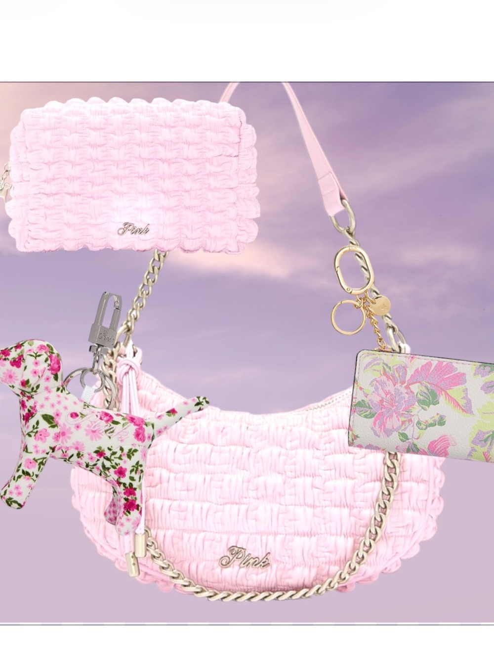 PINK TULIP Crescent Shoulder Bag Bundle